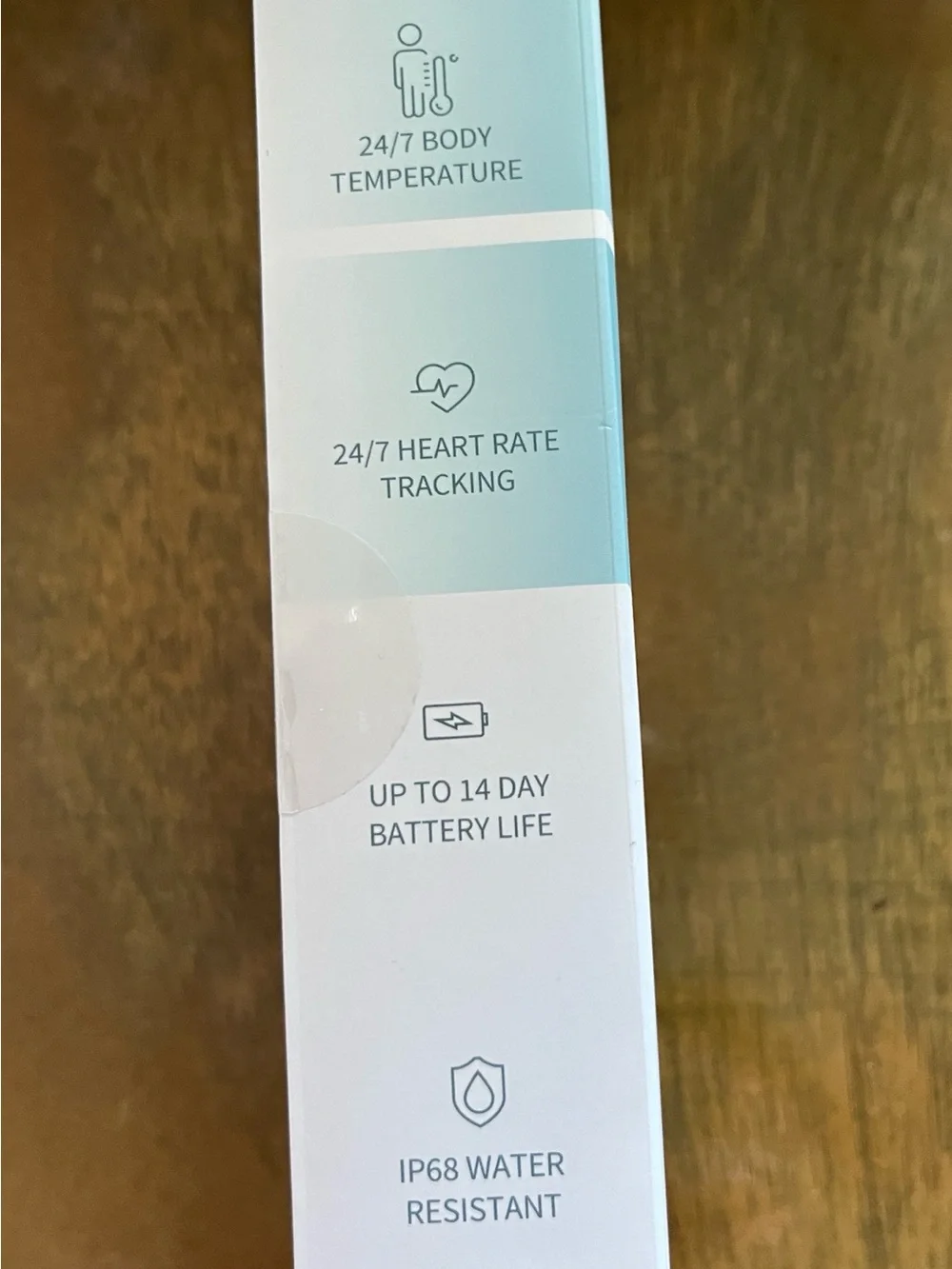 Black Activity Tracker Smartwatch — Heart Rate & Body Temperature